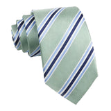Sage Green Blue Striped Necktie