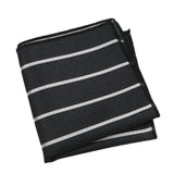 Black White Striped Pocket Square