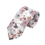 Gray Purple Floral Necktie