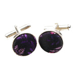 Black Purple Floral Cufflink