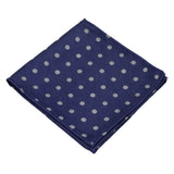 Navy Blue Grey Polka Dot Pocket Square