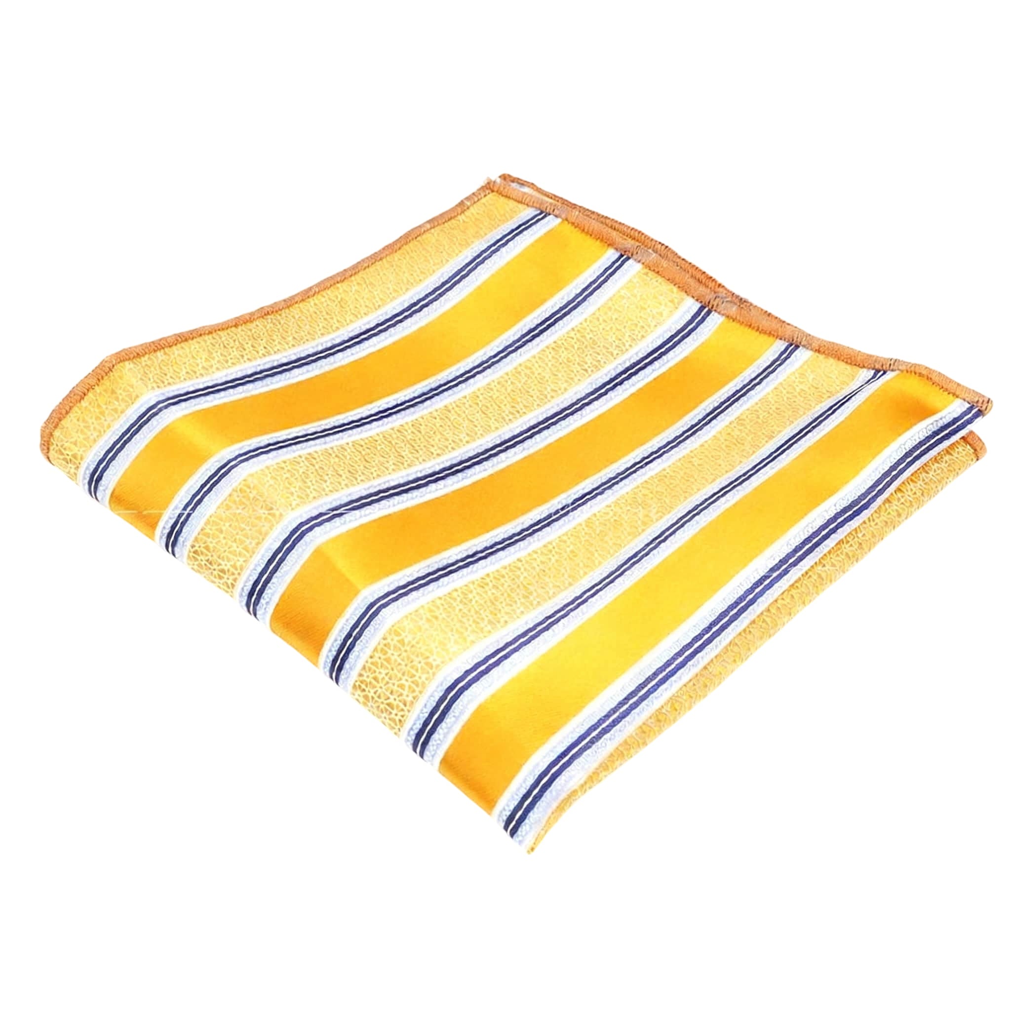Orange Blue Striped Pocket Square