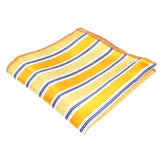 Orange Blue Striped Pocket Square