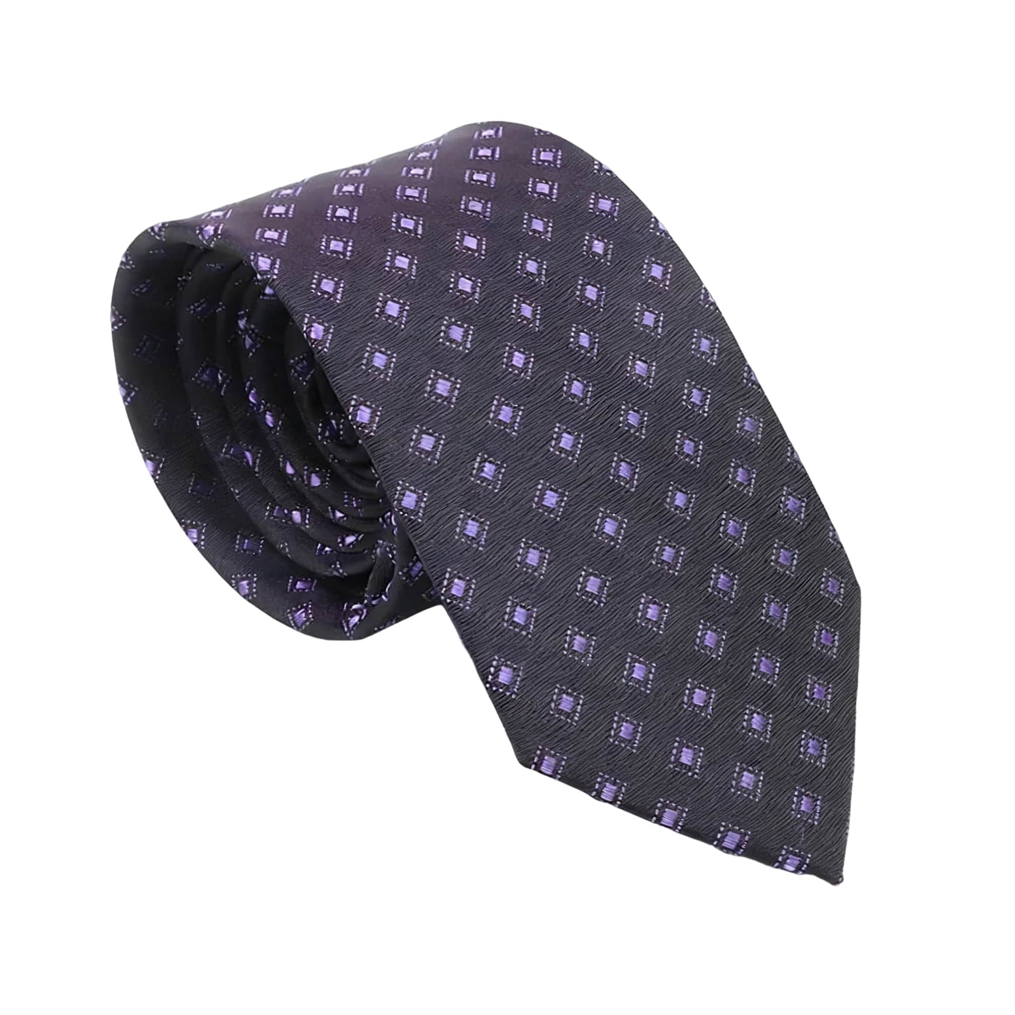 Gray Purple Dotted Necktie