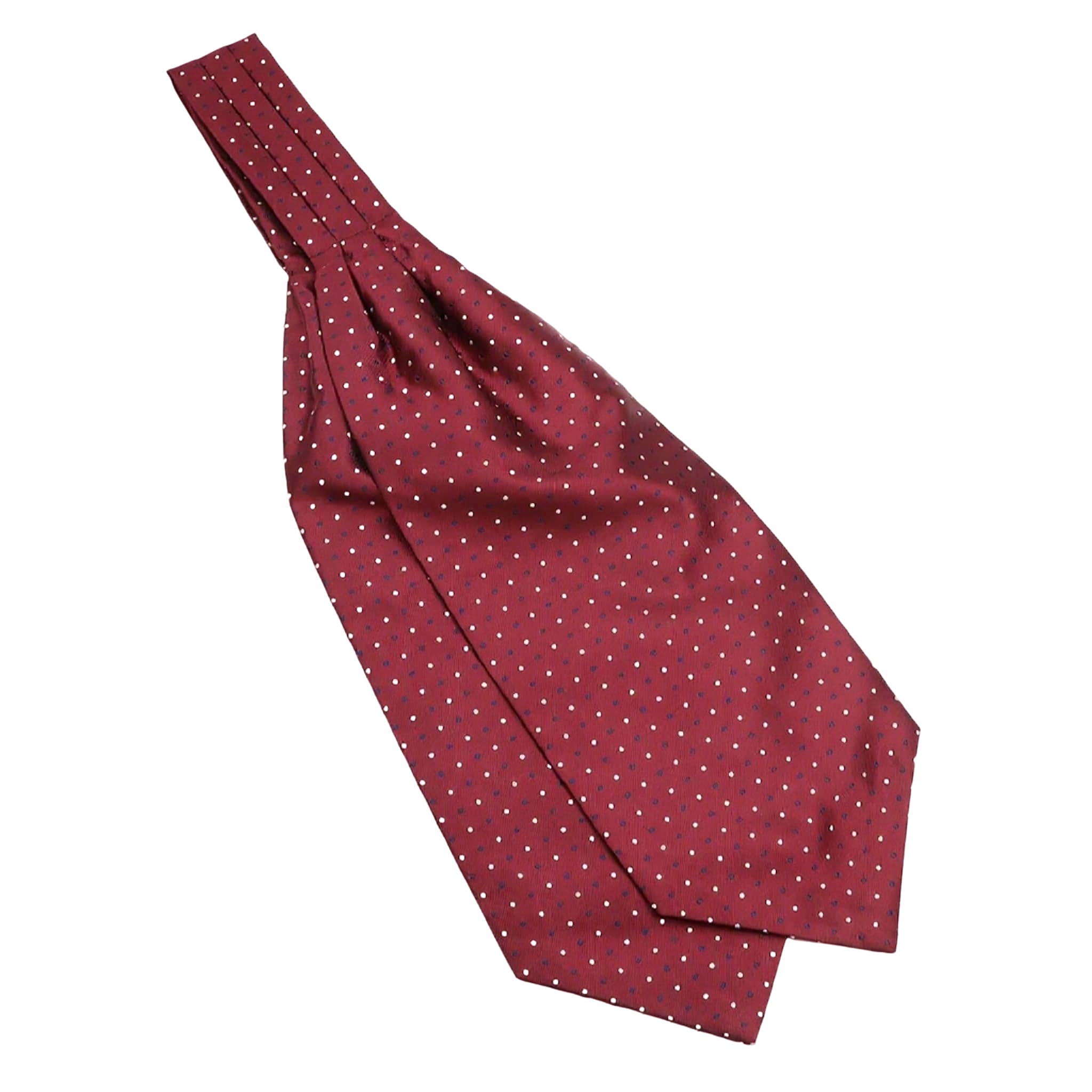 Burgundy White Polka Dot Ascot