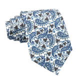 White Blue Paisley Necktie