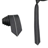 Black White Striped Necktie