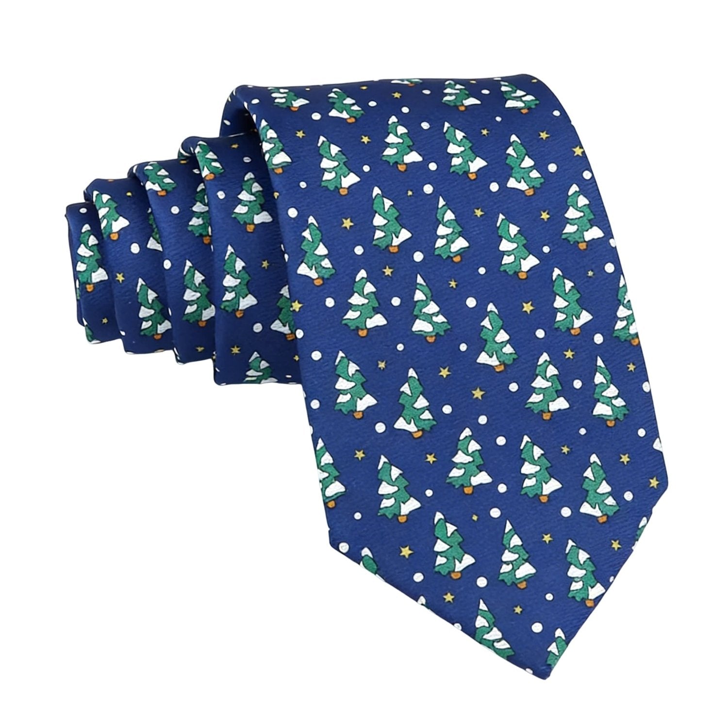 Blue With Green Christmas Tree Necktie