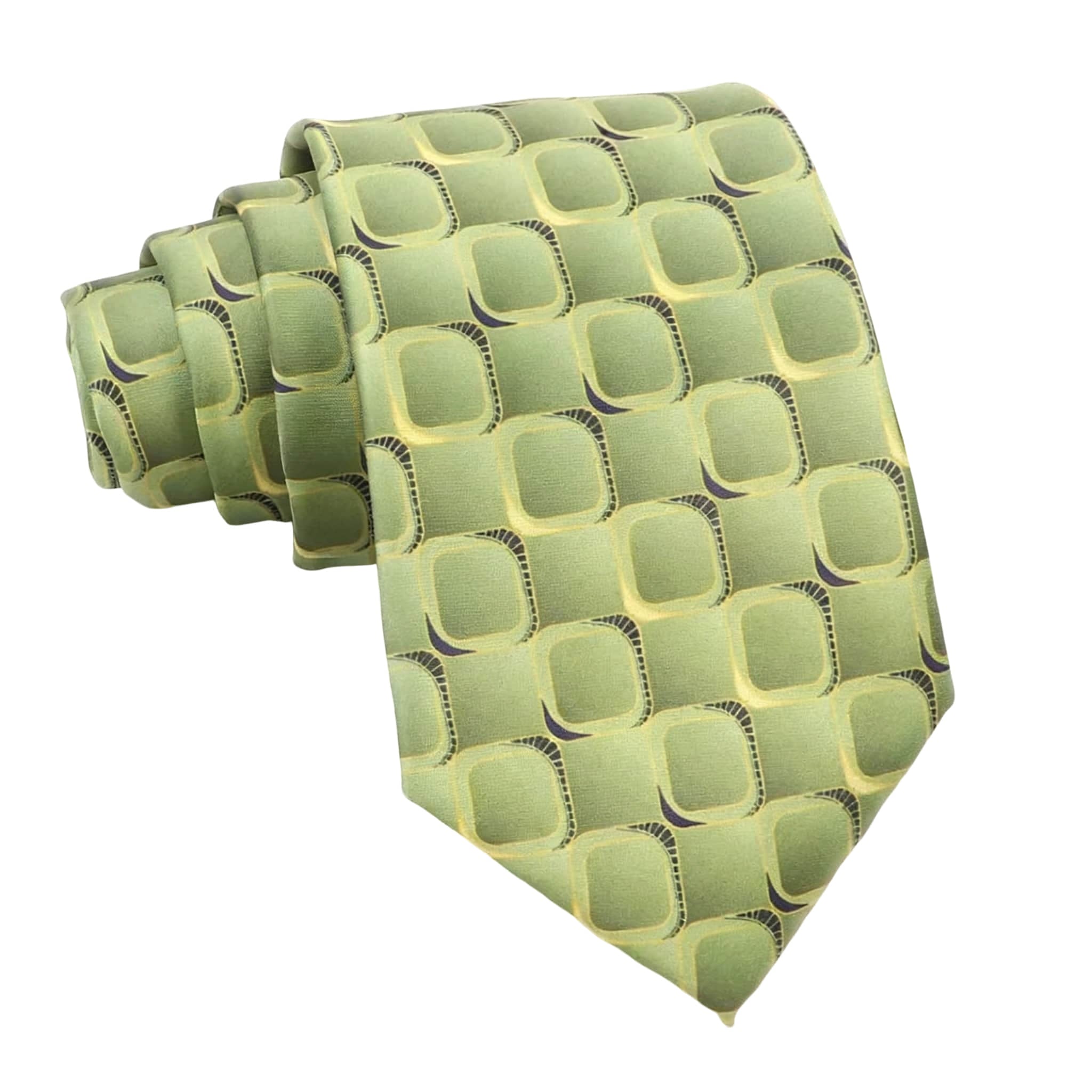 Green Yellow Geometric Necktie