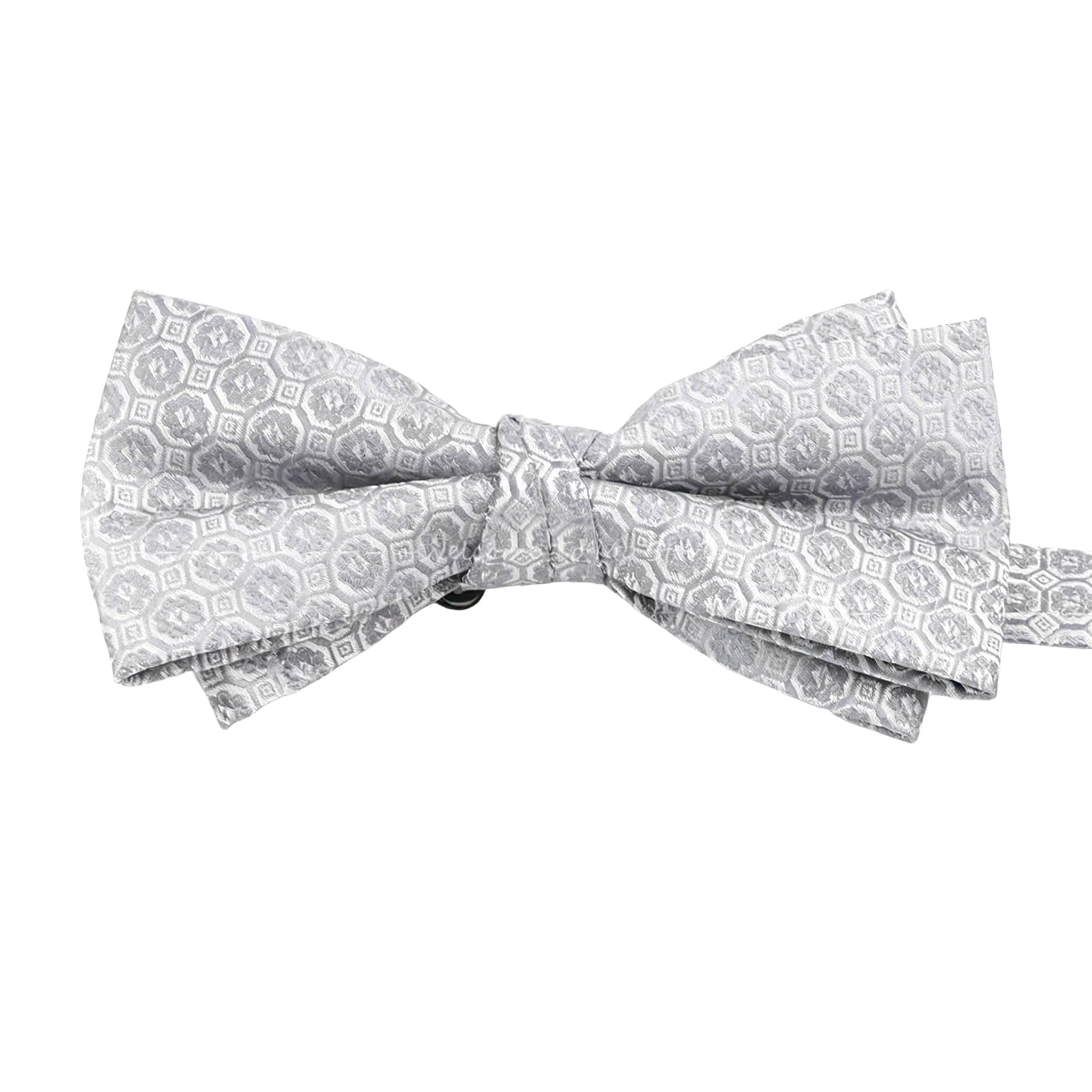 Light Pink White Geometric Bowtie