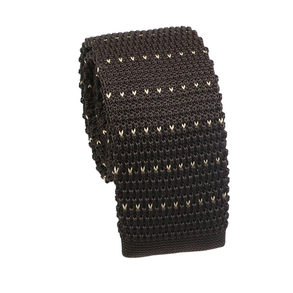 Brown Gold Dotted Necktie