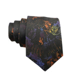 Black Multicolor Abstract Necktie