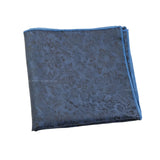 Navy Blue Black Paisley Pocket Square