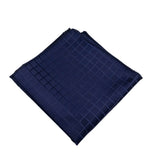 Navy Blue Navy Blue Grid Pocket Square
