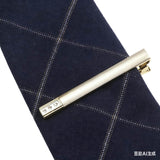 Gold White Embellished Tie Bar