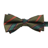 Olive Green Red Striped Bowtie