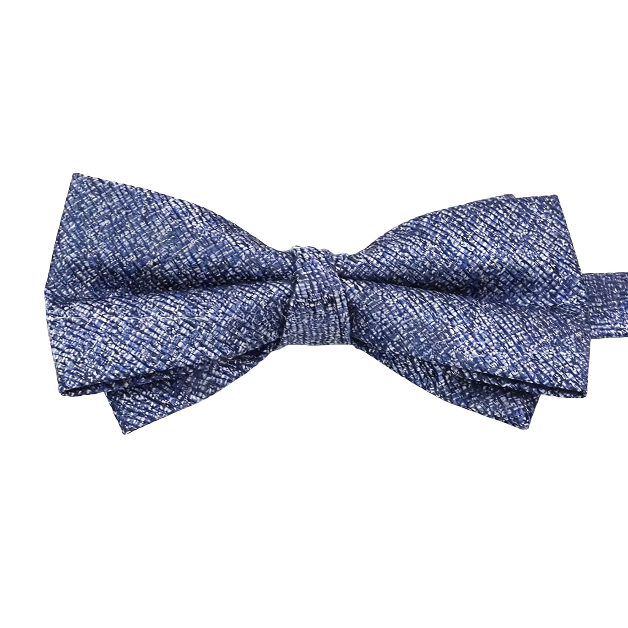 Navy Blue Green Textured Bowtie