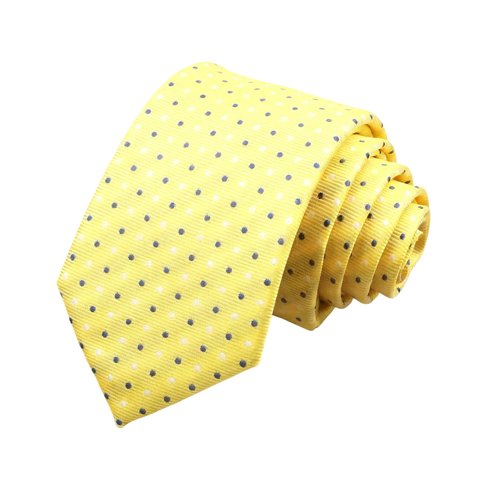 Yellow Blue Polka Dot Necktie