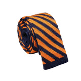 Navy Blue Orange Striped Necktie