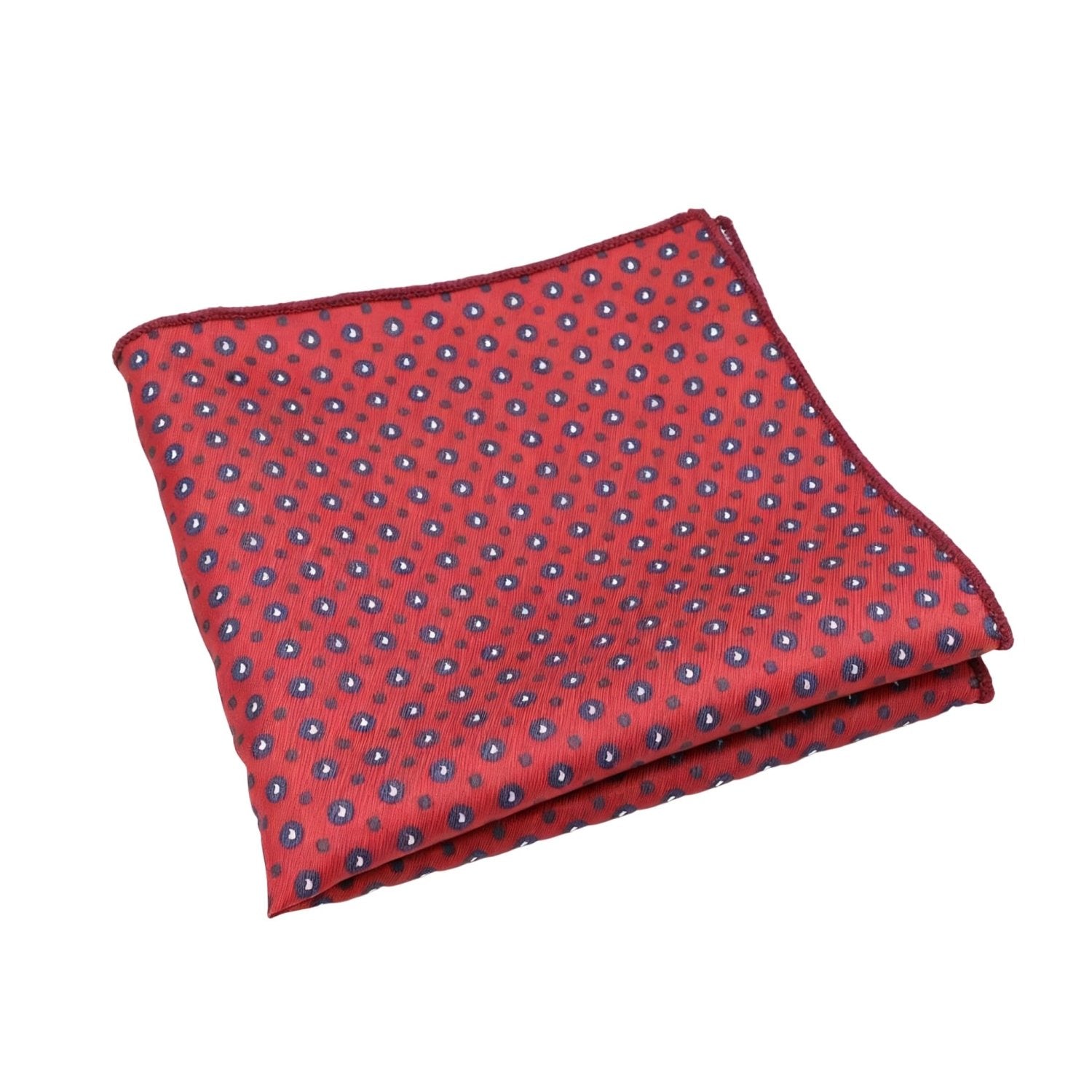 Red With Blue Polka Dots Pocket Square