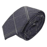 Navy White Plaid Tie