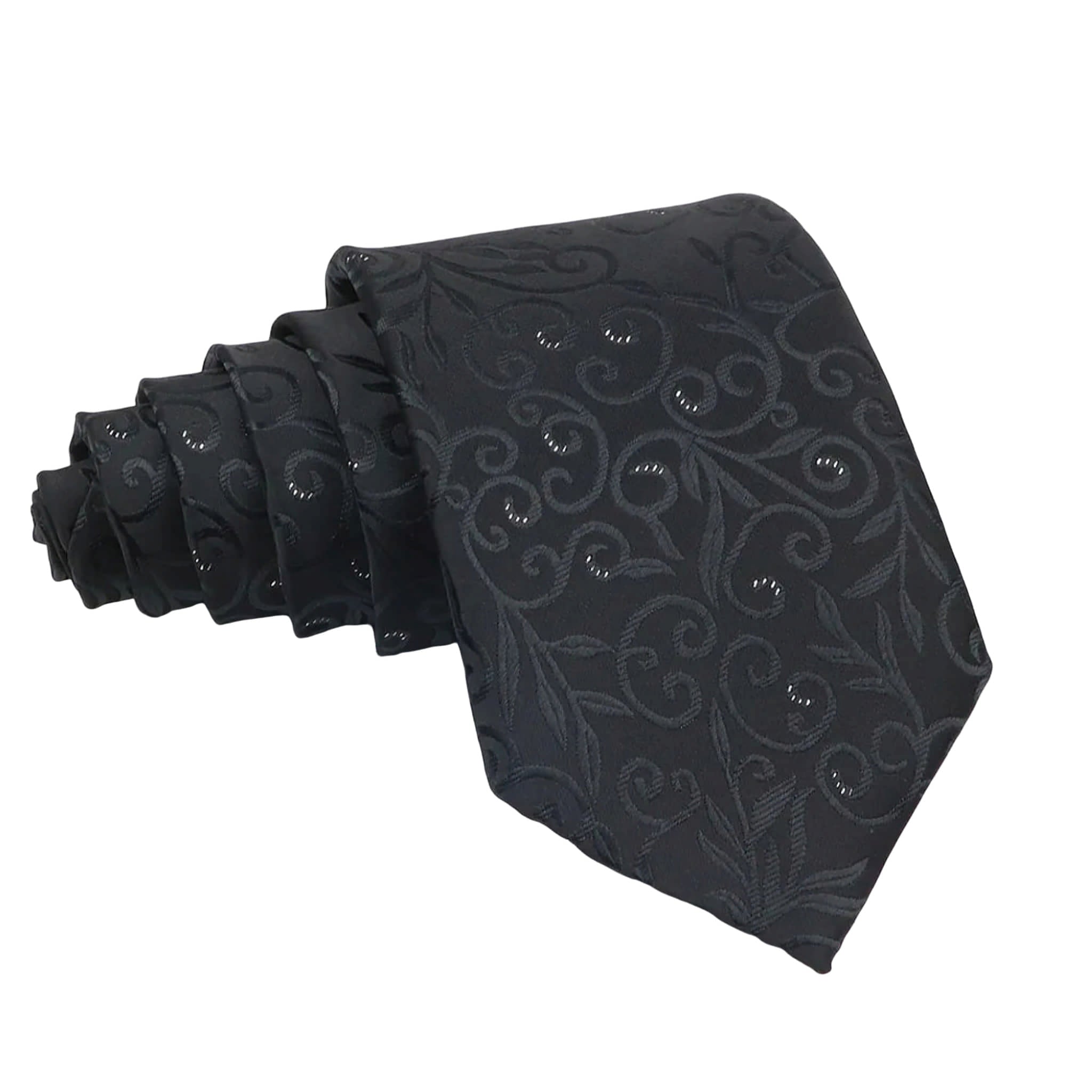 Black Gray Floral Necktie