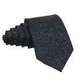 Black Gray Floral Necktie