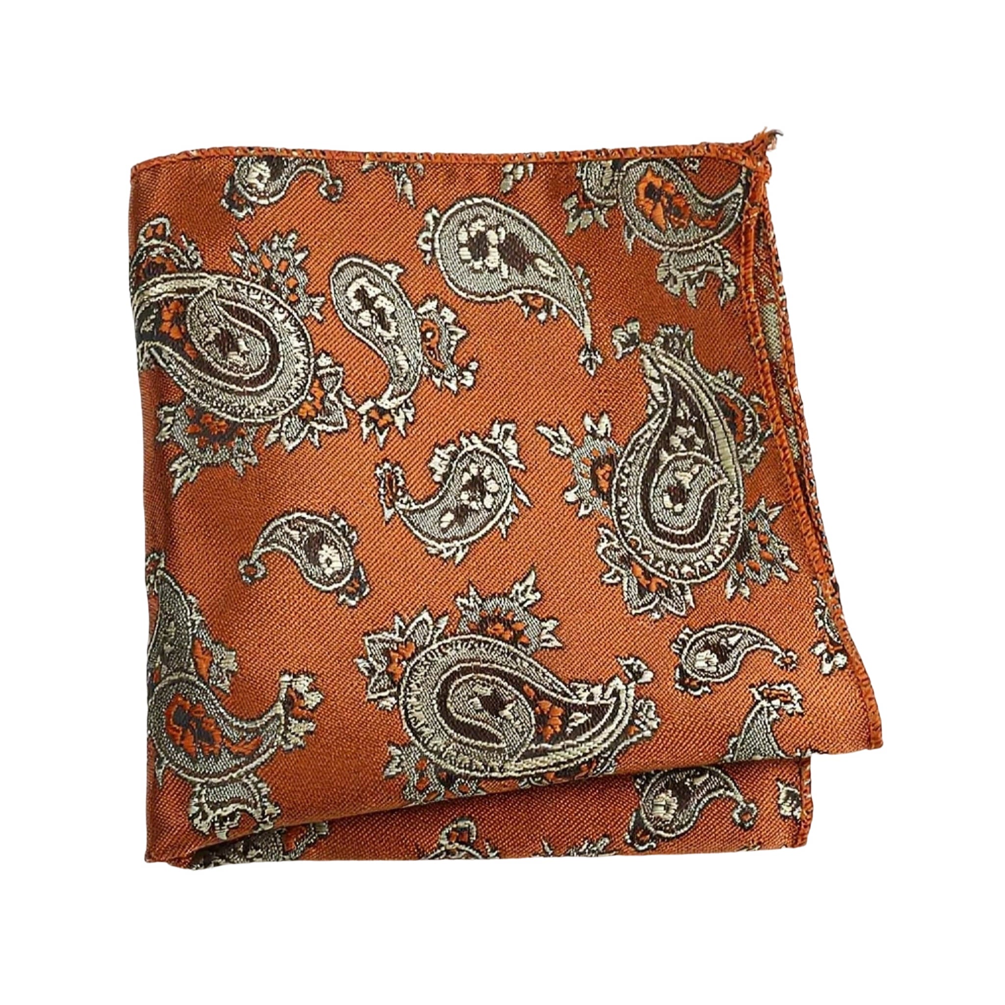 Light Blue White Paisley Pocket Square