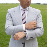 Light Pink With Dark Blue Stripes Necktie