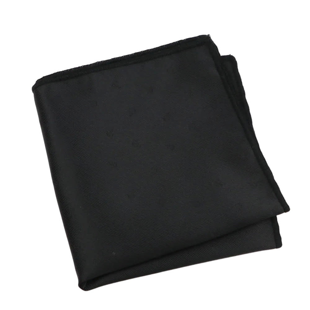 Black Black Solid Pocket Square