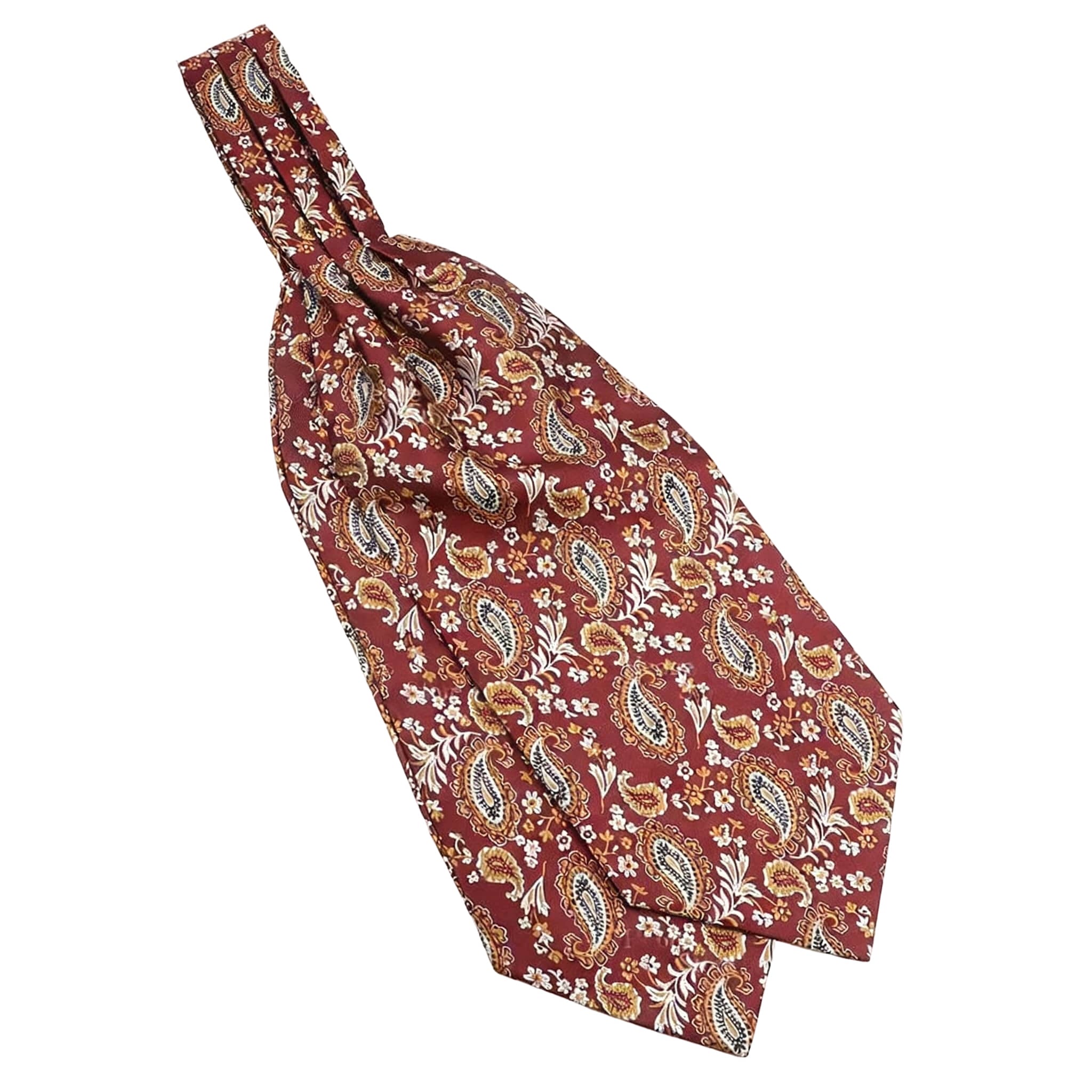 Red White Paisley Ascot