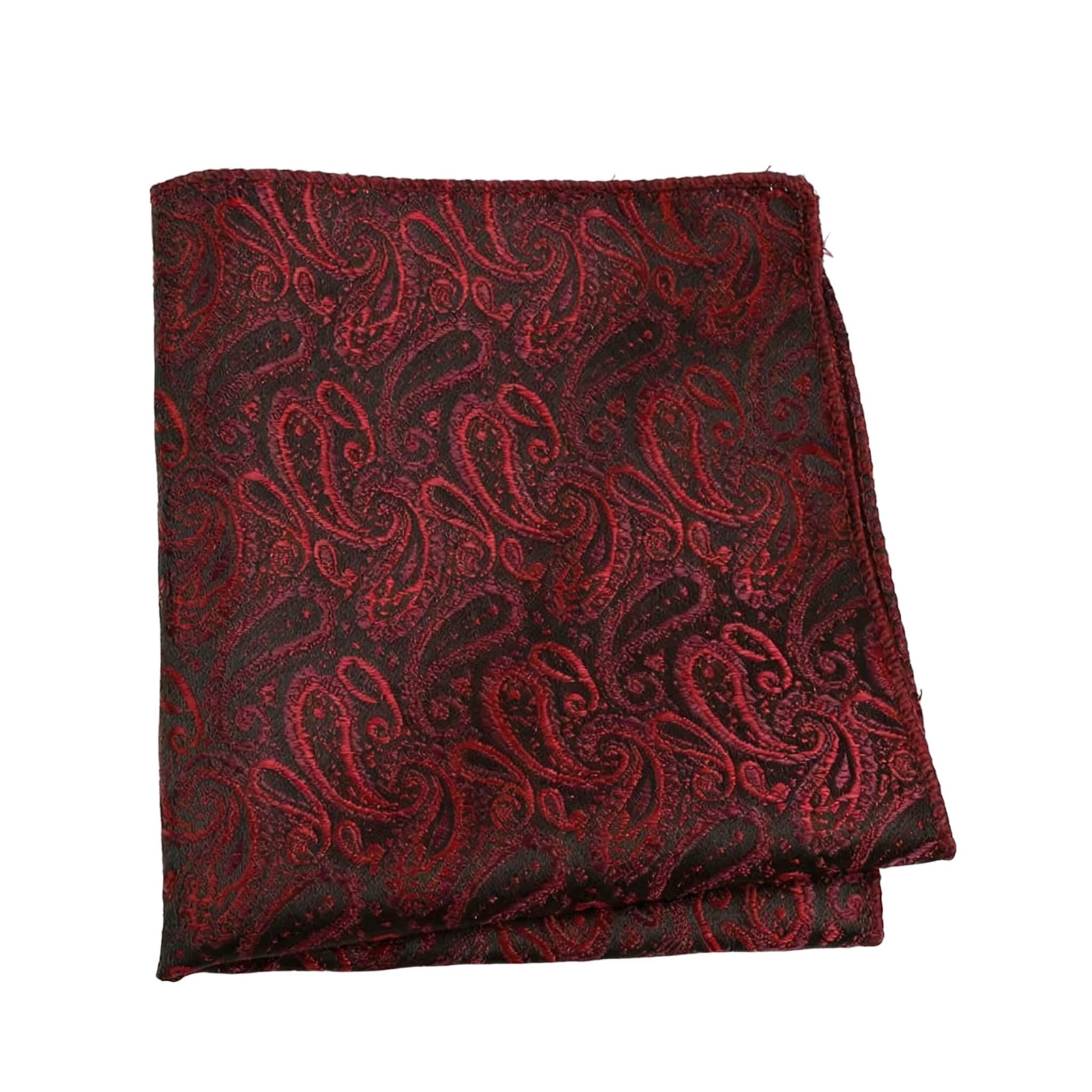 Burgundy Red Paisley Pocket Square