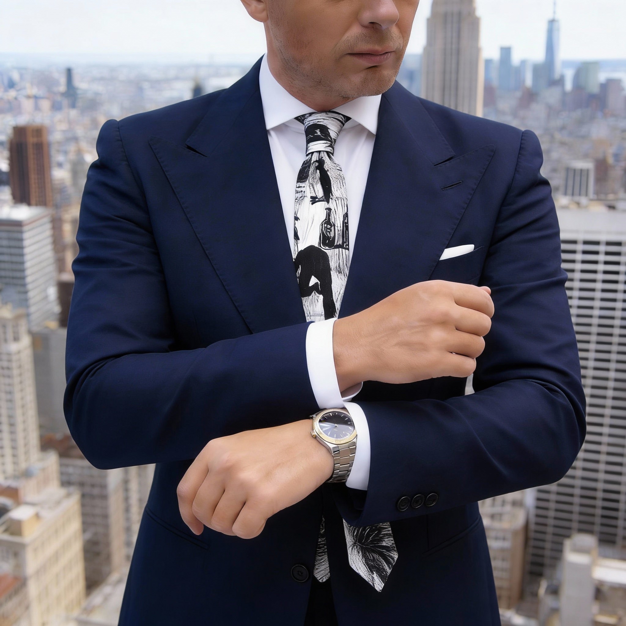 Gray Purple Striped Necktie