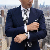 Gray Purple Striped Necktie