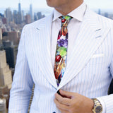 White with Black Graphic Necktie