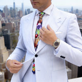 White with Black Graphic Necktie