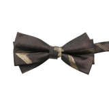 Brown Gold Striped Bowtie