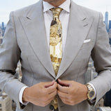 Purple With Multi Gemstone Crystal Necktie