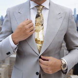 Purple With Multi Gemstone Crystal Necktie