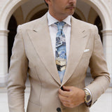 Beige With Gold Ornamental Necktie