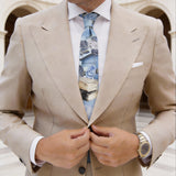 Beige With Gold Ornamental Necktie