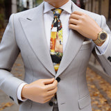 White with Pink Animal Necktie