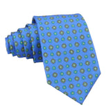 Blue Green Dotted Floral Necktie