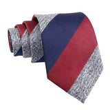 Red Blue Textured Striped Necktie