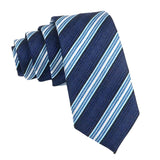Dark Blue With Light Blue White Stripes Necktie