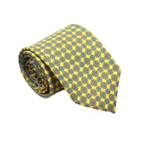 Yellow Blue Floral Necktie