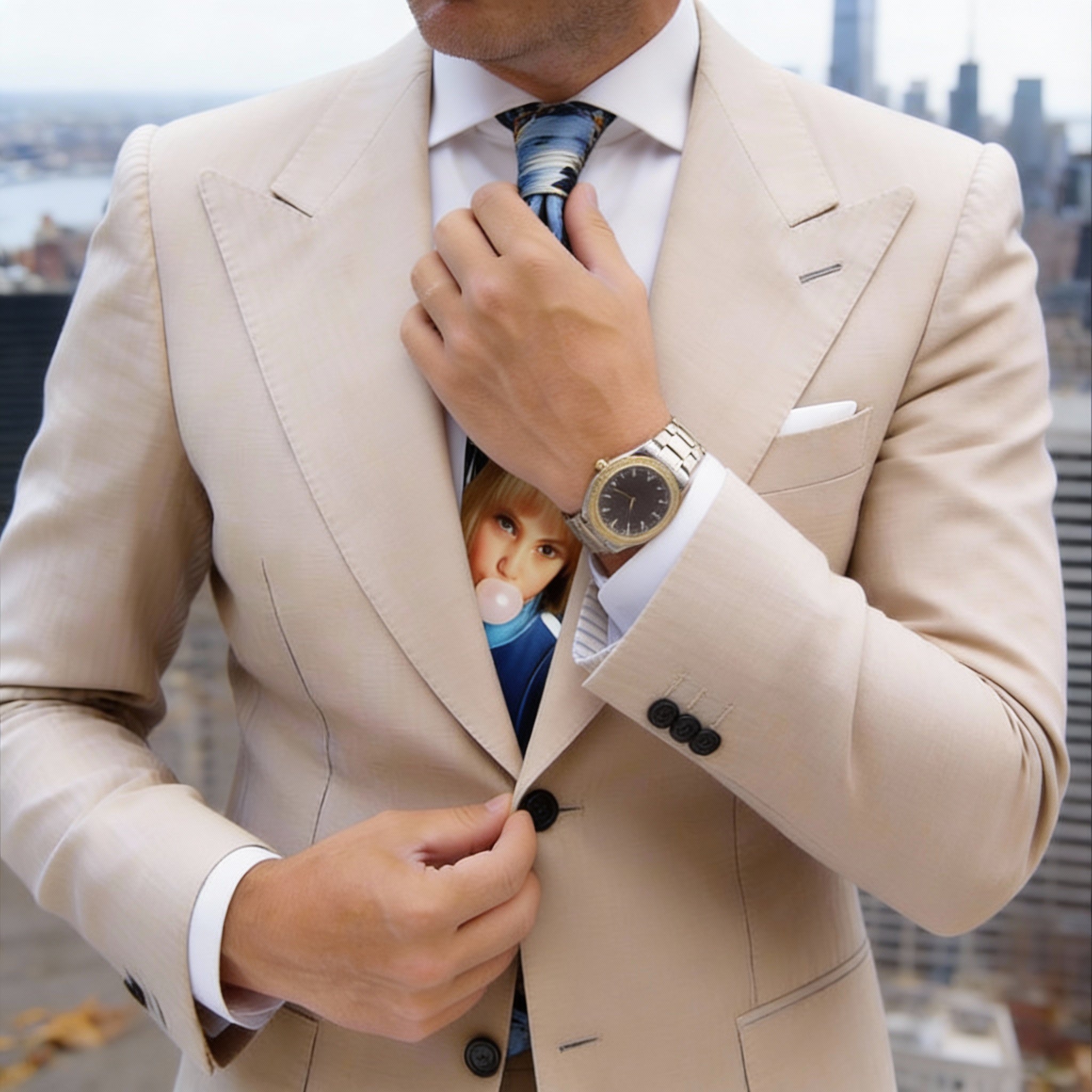 Blue With Blue Girl Car Necktie