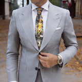 Gray With Yellow Vintage Woman Necktie