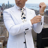 Beige With Black Cartoon Cats Necktie