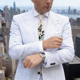 Beige With Black Chinese Calligraphy Necktie